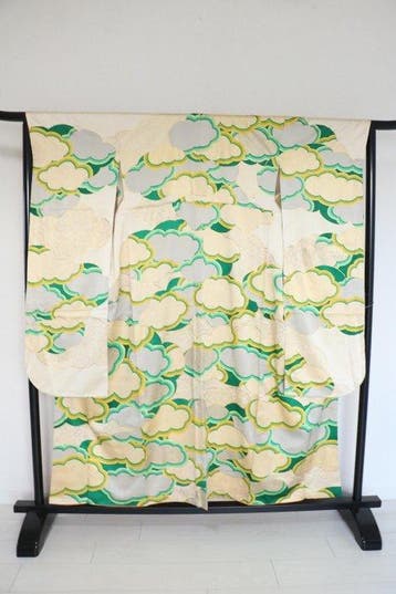 Textiel - 157 cm - 134 cm - Furisode zijden kimono met