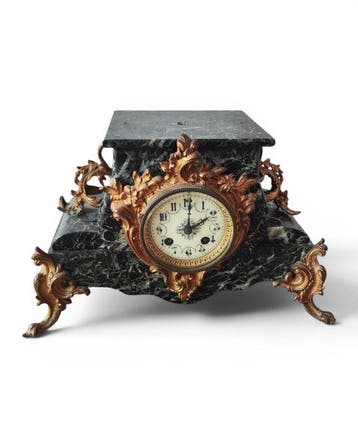 Pendule - Brons, Marmer, Messing - 1880-1920, Antiek en Kunst, Antiek | Klokken