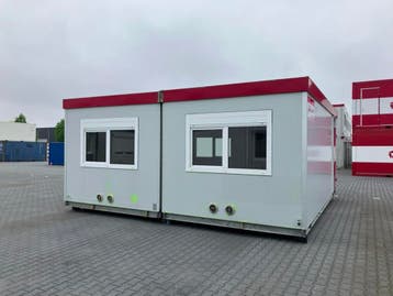 Kantoorunitset – ca. 6 x 6 meter - met monoblocks - gebruikt