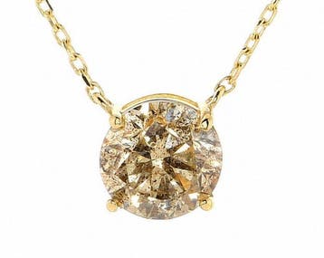 Ketting met hanger - 14 karaat Geel goud - 2.01ct. tw.