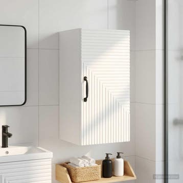 vidaXL Badkamer wandkast HAARLEM Wit 30 x 31 x 59 cm Bewerkt, Verzenden, Nieuw