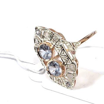 Zonder minimumprijs - Ring - 9 kt. Roségoud, Zilver Spinel -, Nieuw