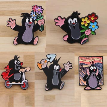 Grappige Mol Emaille Speld - Cartoon Dieren Broche voor Rugz