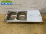 RVS Spoelblad Dubbele spoelbakken 160 x 70 cm Horeca, Ophalen of Verzenden, Nieuw zonder verpakking