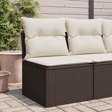 vidaXL Tuinbank zonder armleuning met kussens poly rattan, Verzenden, Nieuw