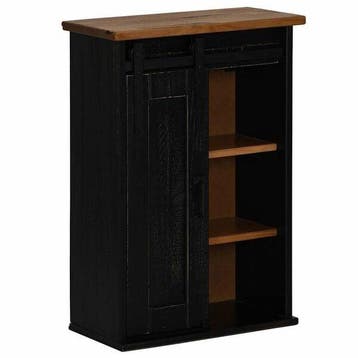 Hangkast HALDEN Zwart | Massief Grenen | 60% Korting, Ophalen of Verzenden, Zo goed als nieuw, Minder dan 150 cm, Minder dan 25 cm