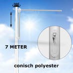 BUDGET HIJSBARE polyester baniermast 7 meter conisch, Nieuw
