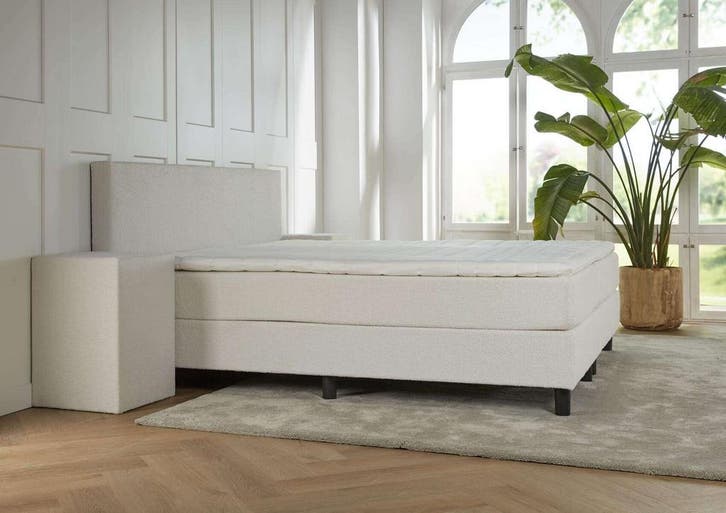 ACTIE! Teddy boxspring Udine 160 200 wit, Huis en Inrichting, Slaapkamer | Boxsprings, 160 cm, 200 cm, Tweepersoons, Nieuw, Verzenden