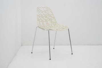 Designstoel Crassevig Nett - kunststof - wit - chroom -, Ophalen of Verzenden, Gebruikt, Overige typen