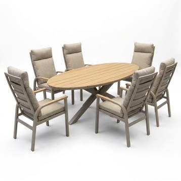 Salvador Kota dining tuinset 240x114xH75 cm 7 delig, Ophalen of Verzenden, Nieuw