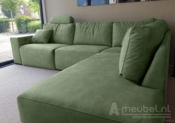 U-Bank Marle - u-banken - Groen, Nieuw, 150 cm of meer, Stof, 200 tot 250 cm