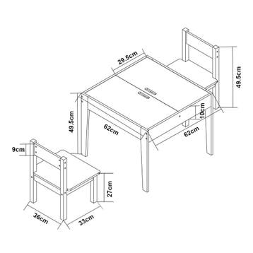 Kindertafel met 2 kinderstoelen Smedjebacken naturel wit en, Verzenden