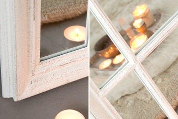 Vintage wandspiegel CASTILLO 140cm creme in shabby chic, Huis en Inrichting, Woonaccessoires | Spiegels, Ophalen of Verzenden