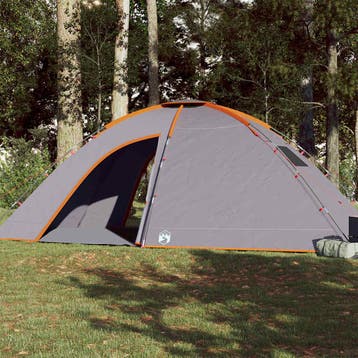 vidaXL Tent 8-persoons waterdicht grijs en oranje, Verzenden, Nieuw, Tot en met 2