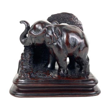 Olifant boekensteun - Art déco - Indonesië - Verbronsd