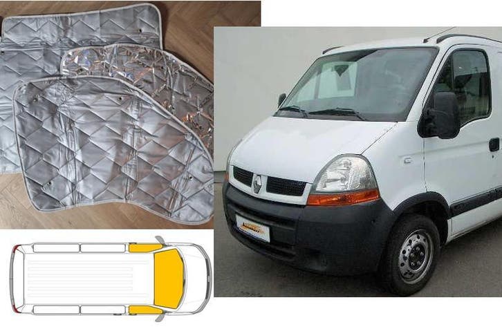 Renault Master Raamisolatie 2005-2010 Grijs 3 delig, Caravans en Kamperen, Camper-accessoires, Nieuw, Ophalen of Verzenden