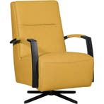 Leren draaifauteuil Award - Toledo Lemon (geel) - Stervoet, Nieuw, Ophalen of Verzenden, 50 tot 75 cm, Industrieel, Modern