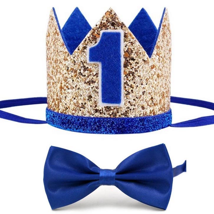 2-delige eerste verjaardag set met hoedje en vlinderdas, Dieren en Toebehoren, Honden-accessoires, Nieuw, Verzenden