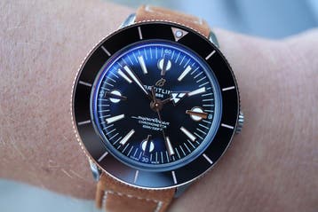 Horloge Breitling Superocean Herritage 57, 09/2025 Full set, Leer, Staal, Breitling, Polshorloge