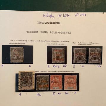 Indochina 1891/1898 - Volledige verzameling spoorweg zegels, Gestempeld