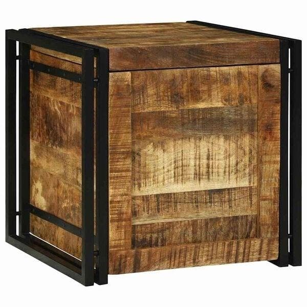 Ruw Hout Doos 50cm | Laatste Stuk!, Huis en Inrichting, Woonaccessoires | Kisten, 50 tot 100 cm, Nieuw, Metaal, 50 tot 75 cm, 50 tot 75 cm