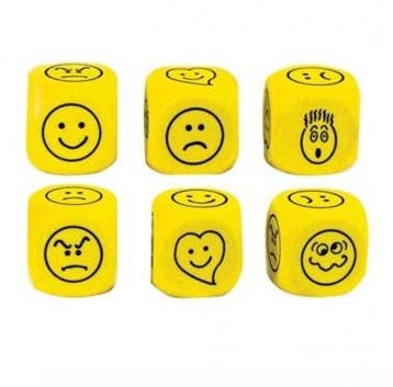 Grote Emoticon Dobbelsteen (4 cm) | Koplow Games -, Hobby en Vrije tijd, Gezelschapsspellen | Bordspellen, Verzenden, Nieuw