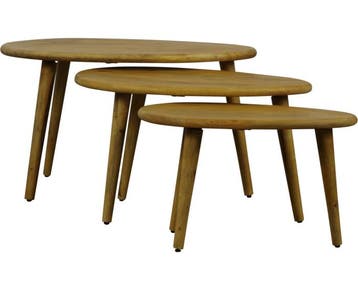 Salontafel Eden set van 3 mangohout - Naturel, Ophalen of Verzenden, Nieuw