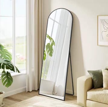 Boogvormige Volledige Lengte Spiegel 150×40 cm met Alu Frame, Verzenden, Nieuw