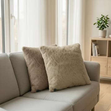Warmtekussens set van 2 - taupe - 55 x 55 cm | oplaadbaar |, Verzenden, Nieuw