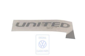 Volkswagen folieopschrift UNITED - links, zilver, Ophalen of Verzenden, Nieuw, Volkswagen