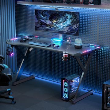 Gaming bureau - Gaming desk - Gaming tafel - 120x60 cm - Zwa, Huis en Inrichting, Verzenden, Zo goed als nieuw