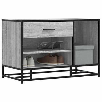 vidaXL Schoenenbank 80x40x53,5 cm bewerkt hout en metaal, Verzenden, Nieuw