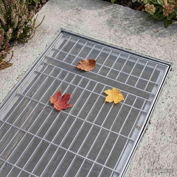 vidaXL Lichtschachtdeksel met clips 2 st 70 x 130 cm RVS 201, Tuin en Terras, Verzenden, Nieuw, IJzer