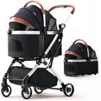Hondenbuggy Deluxe Zwart - Opvouwbaar - Premium banden -..., Dieren en Toebehoren, Ophalen of Verzenden, Nieuw