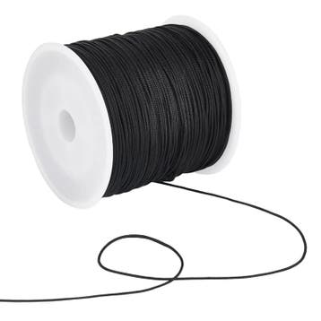 1 rol gevlochten nylon imitatie zijden draad – zwart 0,8.., Ophalen of Verzenden, Nieuw, Kraal