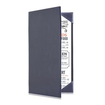 DL (9,9 x 21 cm) Menumap voor 2 menukaarten - Zwart