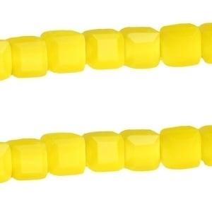 10 x Glaskralen kubus facet geslepen 6 mm – gat 1 mm – g, Ophalen of Verzenden, Nieuw, Kraal