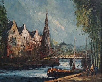 Belfort (XX-XXI) - Impressionistisch stadsgezicht, Antiek en Kunst