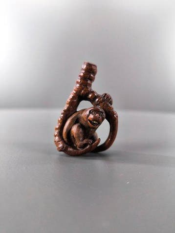 Japan - Meiji-tijdperk (1868-1912) Hout Netsuke katabori -