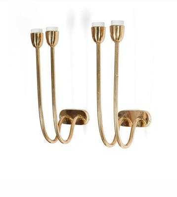 Artigianale italiano - Wandkandelaar (2) - Messing