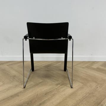 Thonet S320 vergaderstoel / stapelstoel, groen - zwart, Ophalen of Verzenden, Gebruikt, Stof, Eén