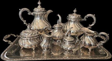 Deutscher Silberschmied - Theeservies (8) - Kaffee- und