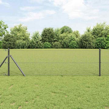vidaXL gelast draadhek met grondbevestiging 100 x 0,4 m, Verzenden, Nieuw, IJzer