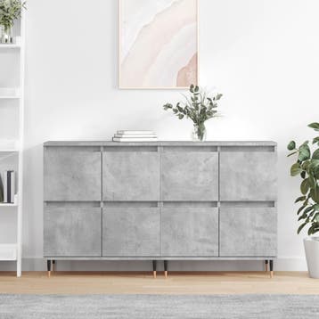 vidaXL Dressoirs 2 st bewerkt hout betongrijs, Verzenden, Nieuw, Overige houtsoorten