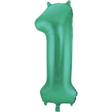 Folie Ballon cijfer 1 Metallic Groen 86 cm, Verzenden, Nieuw, Feestartikel, Verjaardag