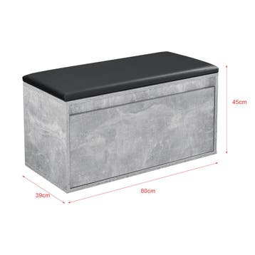 Schoenenkast Degerfors met lade 80x39x45 cm betonkleurig en, Verzenden, Nieuw