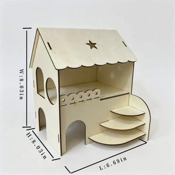 Houten Hamsterhuis met Twee Verdiepingen en Trapje - Speelhu, Verzenden, Nieuw