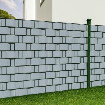 PVC privacyfolie met bevestigingsclips - 35 m, grijs, Verzenden, Nieuw