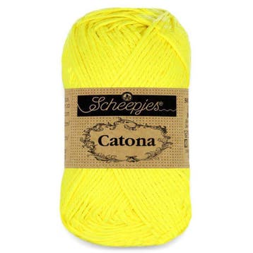 Scheepjes Catona 50 gram - 601 neon geel - Katoen Garen, Ophalen of Verzenden, Nieuw