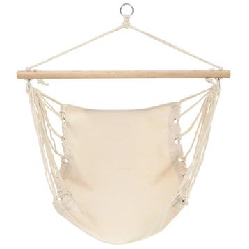 vidaXL Hangstoel opvouwbaar crème, Verzenden, Nieuw